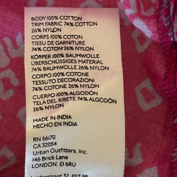 Free People Pink Floral Boho Tunic Top Ruffle Hem Size L - Picture 7 of 8